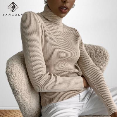 China Basic Sweater Knitted Sweater Jumper Soft Warm Sweater Autumn Winter Tops Slim Women Anti-Wrinkle Turtle Neck Women Sweaters 2021 for sale