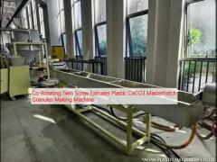 Co-Rotating Twin Screw Extruder Plastic CaCO3 Masterbatch Granules Making Machine