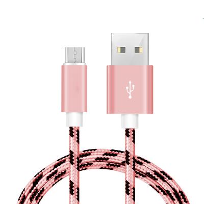 China High Quality New Arrival Nylon Material Micro Usb Data Cable PVC Filling Computer Cable For Mobile for sale