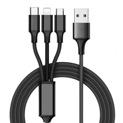 China Camera China Manufacturer Supply Nylon Braided Material 3 In 1 Fast Charging Usb 2a Cable for sale