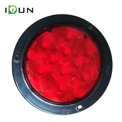 China PC Lens 4 Inch Round 10 Led Truck Trailer Red Tail Light With Clamp for sale