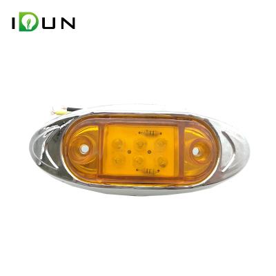 China PC+PP+Chrome Frame 1 Piece LED Marker Side Lights 12V 24V Car Bus Truck Lorry Led Indicator Trailer Light External Auto Back Lamp for sale