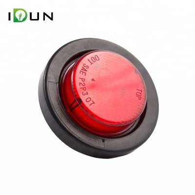 China 2 Inch Round PC Lens Led Trailer Tail Lights Truck Side Marker Clearance Lights 12V Red 24V With Plug for sale