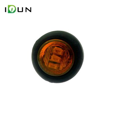 China PC Lens Mini 0.75 Inch Round 3 LED Amber Side Marker Light Clearance Warning Light For Pickup Truck Offroad Trailer for sale