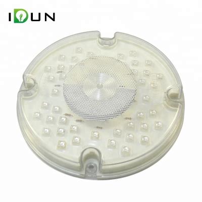 China PC Lens DOT CE SAE 7 Inch Piranha 44 White Clear Round LED School Bus Reading Reverse Emergency Interior Lights for sale