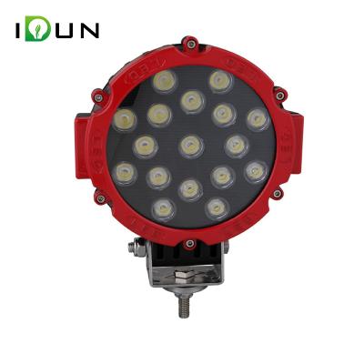 China 7 Inch DC 12v Round 51W Red LED Driving Lamp Work Light For Car Truck Tractor ATV UTV SUV Offroad Boat 4X4 2 CV for sale