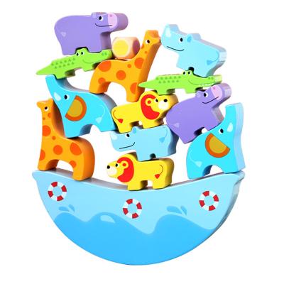 China Eco-friendly Material Wooden Fruit And Animals Balance Blocks Toy Kid Preschool Educational Toy for sale