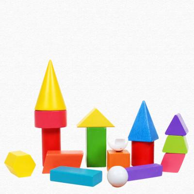 China China Manufacture Eco - Friendly Material Building Toys Wooden Children Color Geometry Blocks for sale