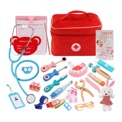 China Pretend Doctor Play Toys Customized Portable Suitcase Tool Medicine Chest Simulation Medical Toys for sale