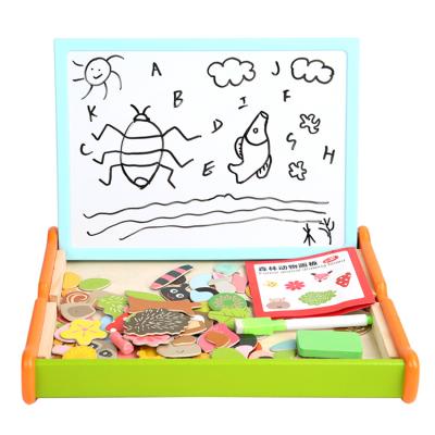 China BDJ Forest Animals Educational Montessori Toy Eco-friendly Wooden Drawing Board Baby Toy for sale