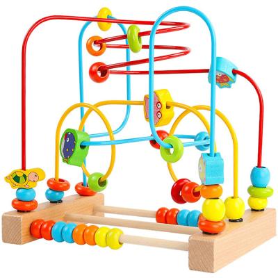 China Eco - Friendly Maze Roller Coaster Wooden Educational Material Circle Toy For Toddlers for sale