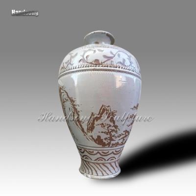 China China small home decoration, ceramic vase, printing bottle, traditional Chinese craft, pottery firing bottle for sale