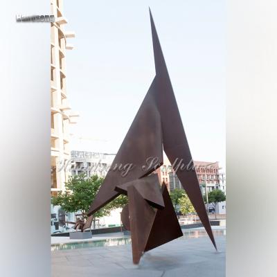 China China Large Park Public Abstract Triangle Metal Sculpture Indoor Outdoor Artwork Corten Steel Sculpture for sale