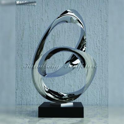 China China Large Garden Stainless Steel Metal Contemporary Outdoor Abstract Artwork Ring China Poolside Sculpture for sale