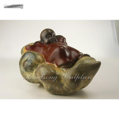 China China Cast Small Bronze Ancient Chinese Monk Buddhist Elements Sit Modeling Interior Home Decoration Cast Bronze Statue Sculpture for sale