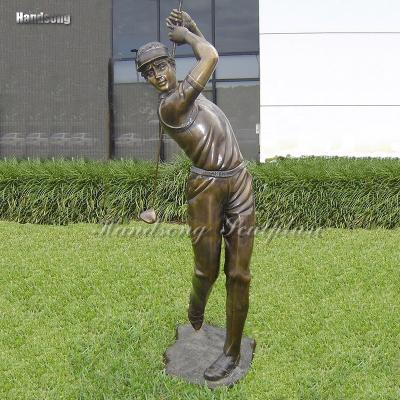 China China Home Decoration Cast Copper Statue Playing Golf Cast Copper Statue for sale