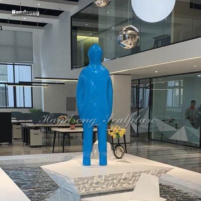 China China Small and Medium Sculpture Indoor Public Abstract Figures Blue Thug Sculpture Fiberglass Steel Sculpture for sale