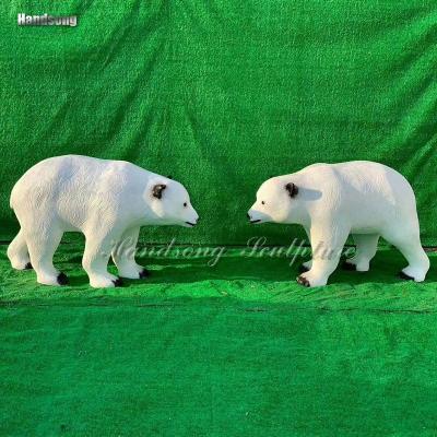 China Small and medium polar bear sculpture fiberglass sculpture China indoor public glass steel sculpture for sale