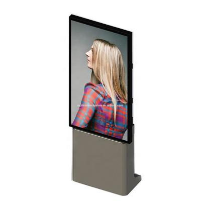 China Metal Case + Tempered Glass Panel EKAA 55 Inch Totem High Brightness Android Outdoor Interactive Digital Player For Outdoor Advertising for sale