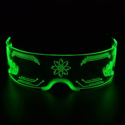 China 2022 Acrylic The New Fashion Lead Glasses Technology Creative Futuristic Cyberpunk Party Light Glasses for sale