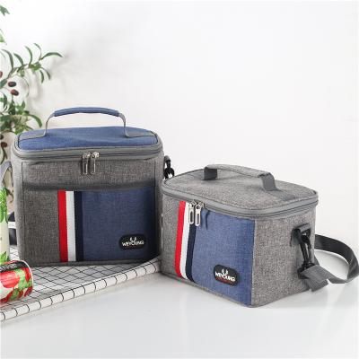 China New Fashion Oxford Polyester Cloth Double Deck Portable Multicolor Adult Lunch Bag Thermal Picnic Cooler Bag for sale