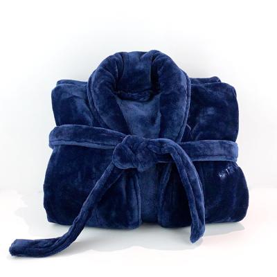 China Wholesale Comfy Flannel QUICK DRY Folded Solid Knitted Bathroom Bathrobe For Sale for sale