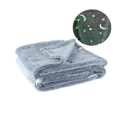 China PORTABLE Blanket Maker Luminous Fluorescent Flannel Glow in Dark Blanket for Gift for sale