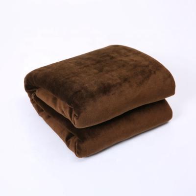 China New Products Folded White Brown Solid Plain Knitted Rectangular Mink Sherpa Fleece Blanket For Home for sale