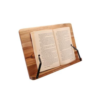 China Eco-friendly Natural Acacia Wood Book Document Holder Reading Desk Stand Adjustable Book Stand For Reading Book for sale