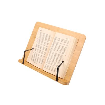 China Eco-friendly Natural Bamboo Adjustable Book Stand Book Document Holder Reading Desk Rack for Reading Book for sale