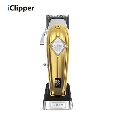 China iClipper-K56s outdoor all metal hair trimmer clipper LCD display electric hair cutting machine for sale