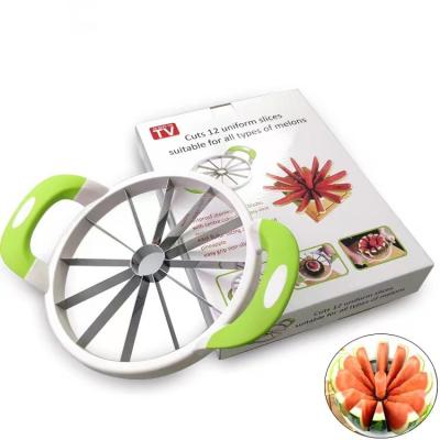 China Viable Creative Knife Fruit And Vegetable Tools Stainless Steel Cantaloupe Watermelon Knife Splitter Slicer Cutter Large for sale