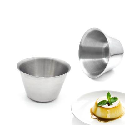 China Viable Wholesale Stainless Steel Yogurt Jelly Containers Mini Dessert Pudding Heat Resistant Cup for sale