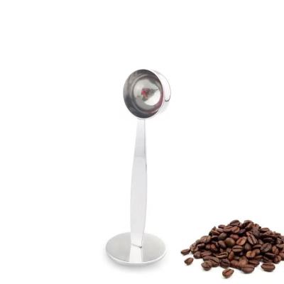 China Viable 2 IN 1 Coffee Espresso Spoon Press Accessory Coffee Sprinkle Bean Measuring Spoon Press Compactor Tamping Teaspoon for sale