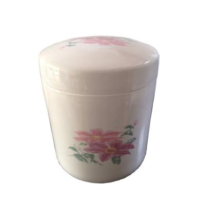 China With Printing Japanese Burial Ash Vases Adult Cremation And Pet Ceramic Cinerary Casket With Printing for sale