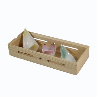 China Elegant White Pine Japanese Restaurant Wooden Tray for sale