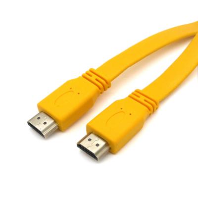 China Factory Wholesale Camera Male To Male 3D High Speed ​​Yellow Color HDMI Flat Cable Support 4K And 2160P 1080P for sale