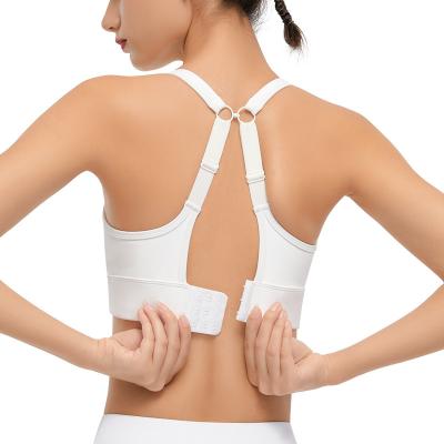 China Best Fit Skin Women Bra QUICK DRY Back Sports Bra High Support Slimming Cross Gathered Underwear Shockproof Crop Top Sexy Bra for sale