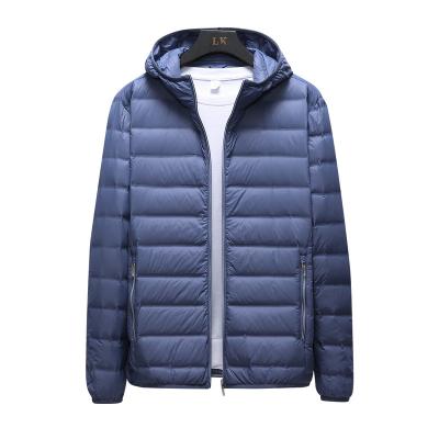 China Autumn Waterproof Winter Plus Size 8XL Light Zipper Pocket Padded Down Jacket Men's White Duck Down Warm Puffer Down Jacket for sale