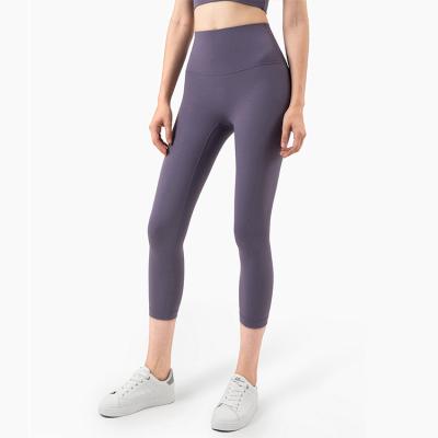 China Doris Doris Align Yoga Crop Nylon Soft Pants Women Sports Fitness Pants High Waist Breathable Bare Tight Hip Lift for sale