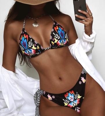 China Newest Printing Breathable Bikini Women Sexy Beach Wear Thong Bikini Set for sale