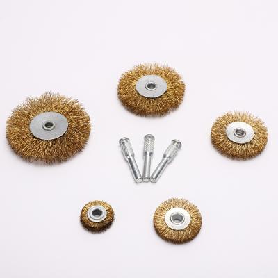 China Durable New Type Brushes Rotary Copper Brass Wire Wheel Polishing And Cleaning Brush for sale