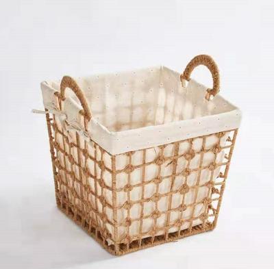 China Handmade Wholesale Household Dirty Laundry Hamper Set Garden Rattan Storage Basket for sale