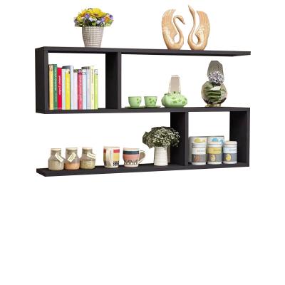 China Wall Moon Shelf Minimalist Decorative Wooden Shelf for sale