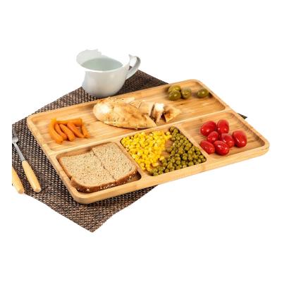 China Sustainable Rectangular Bamboo Reusable Dinner Dish and Wooden Tableware for sale