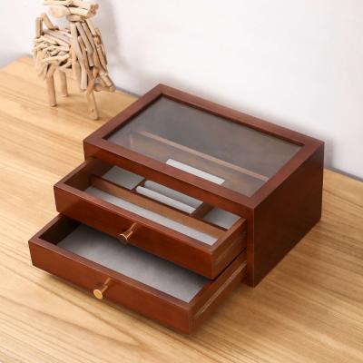 China Classic New Design Exquisite Solid Wood Jewelry Packaging Box Jewelry Storage Box Custom Jewelry Box for sale