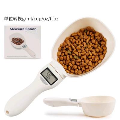 China Stored Pets Feeding Tools Food Scale Feeding Scoop For Dog Digital Display Cat Plastic Smart Measuring Food Electronic Spoon for sale