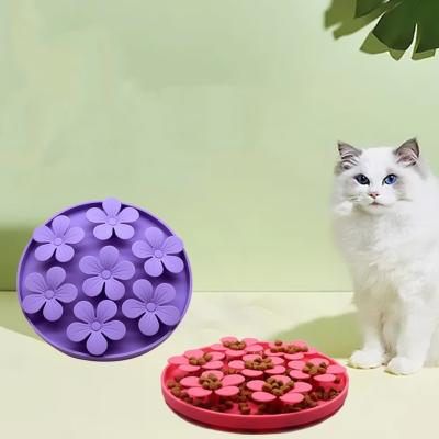 China Sustainable Wholesale Custom Raised Silicone Pet Food Water Bowl Feeder High Slow Cats Bowls for sale