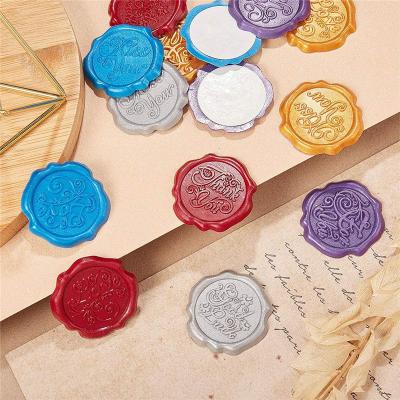 China Self-adhesive Stickers Envelope Seal Stickers Wax Stamp PVC Wax Office School Office Adhesive Words Seal Stickers for Craft Scrapbook DIY Gift for sale