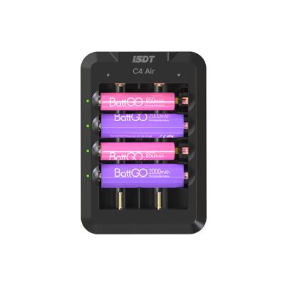 China ISDT C4AIR 40W Standard Smart Battery Charger With APP Support Type-C QC3.0 Output For AA AAA NiMH Nicad& Li-ion Battery Independent Fast Charging for sale